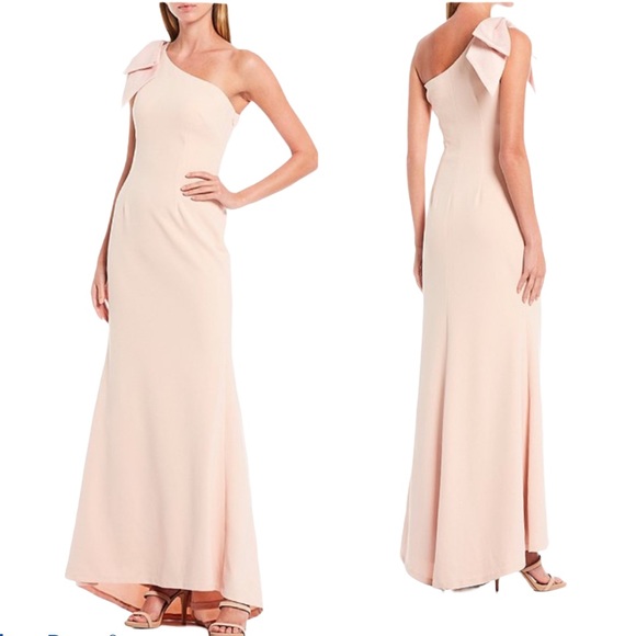 Eliza J Bow Detail One Shoulder Crepe 